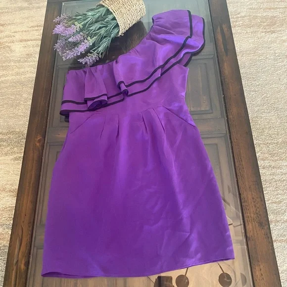 Yumi Kim Silk “Lanie” Silk One Shoulder Ruffled Dress Size S - Picture 4 of 16